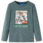 Kids' long-sleeved shirt 116 mottled dark green