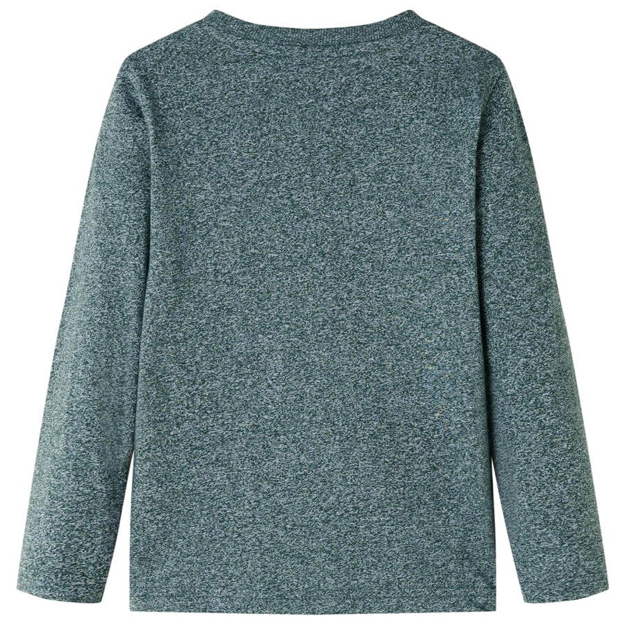 Kindershirt met lange mouwen 116 gemêleerd donkergroen Donkergroen