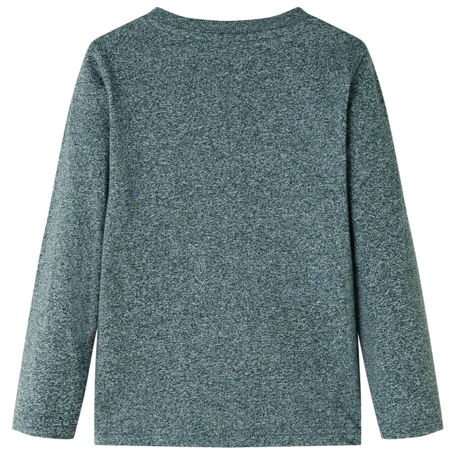 Kindershirt met lange mouwen 140 gemêleerd donkergroen Donkergroen 140