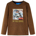 Kindershirt lange mouwen 104 gemêleerd cognac