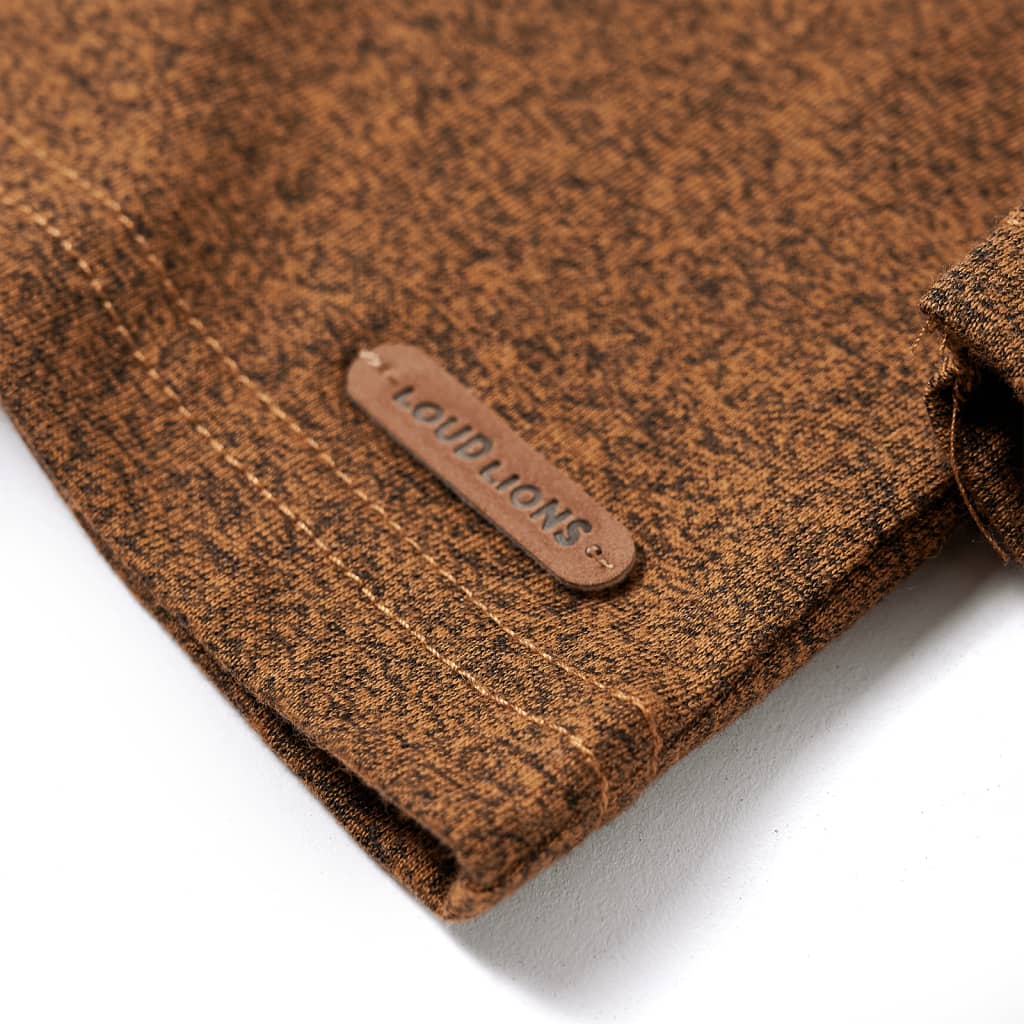 Kindershirt met lange mouwen 104 gemêleerd cognackleur Cognac