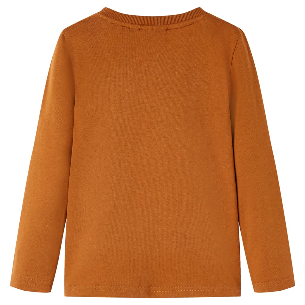 Kindershirt met lange mouwen 104 cognackleurig Cognac 104