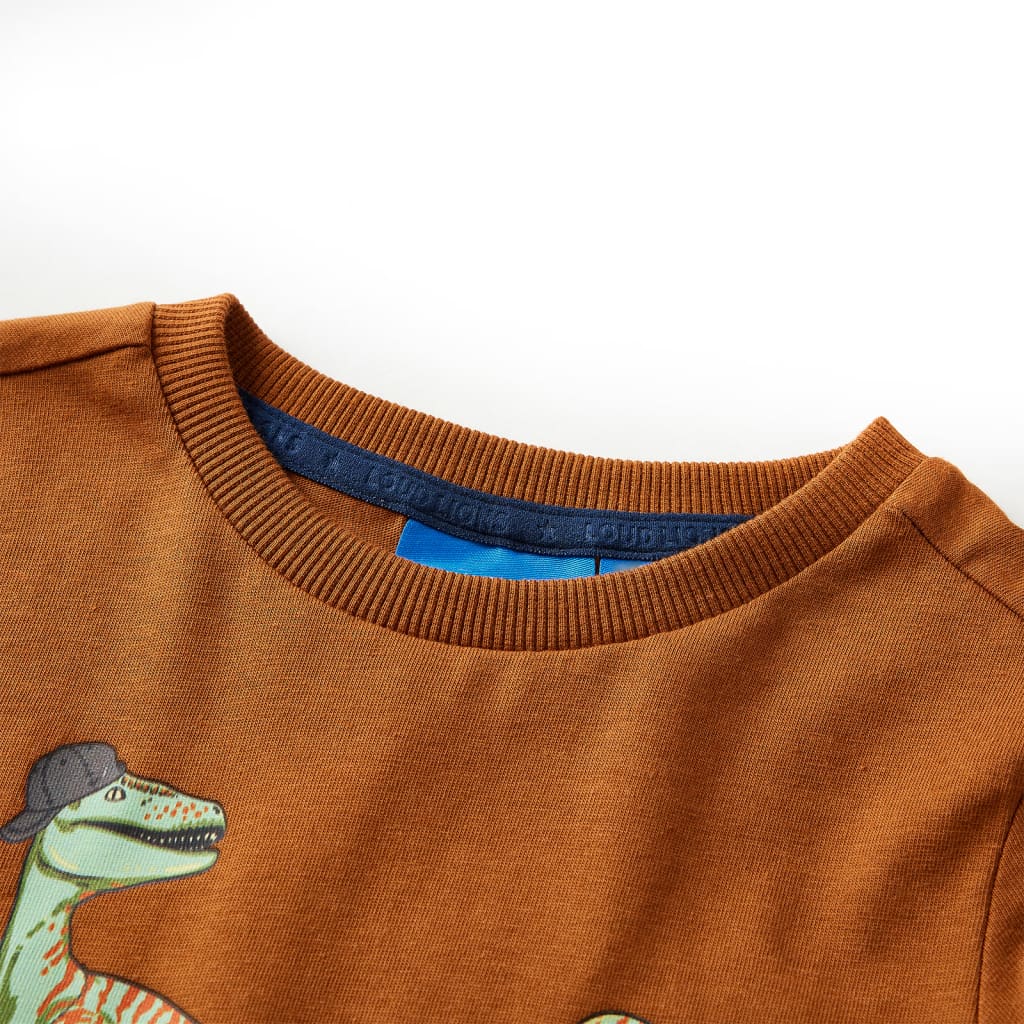 Kindershirt met lange mouwen 104 cognackleurig Cognac 104
