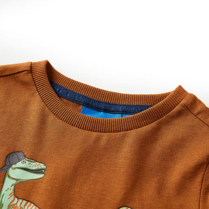 Kindershirt met lange mouwen 104 cognackleurig Cognac 104