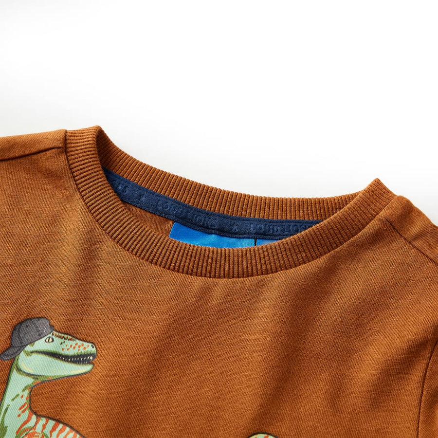 Kindershirt met lange mouwen 104 cognackleurig Cognac 104