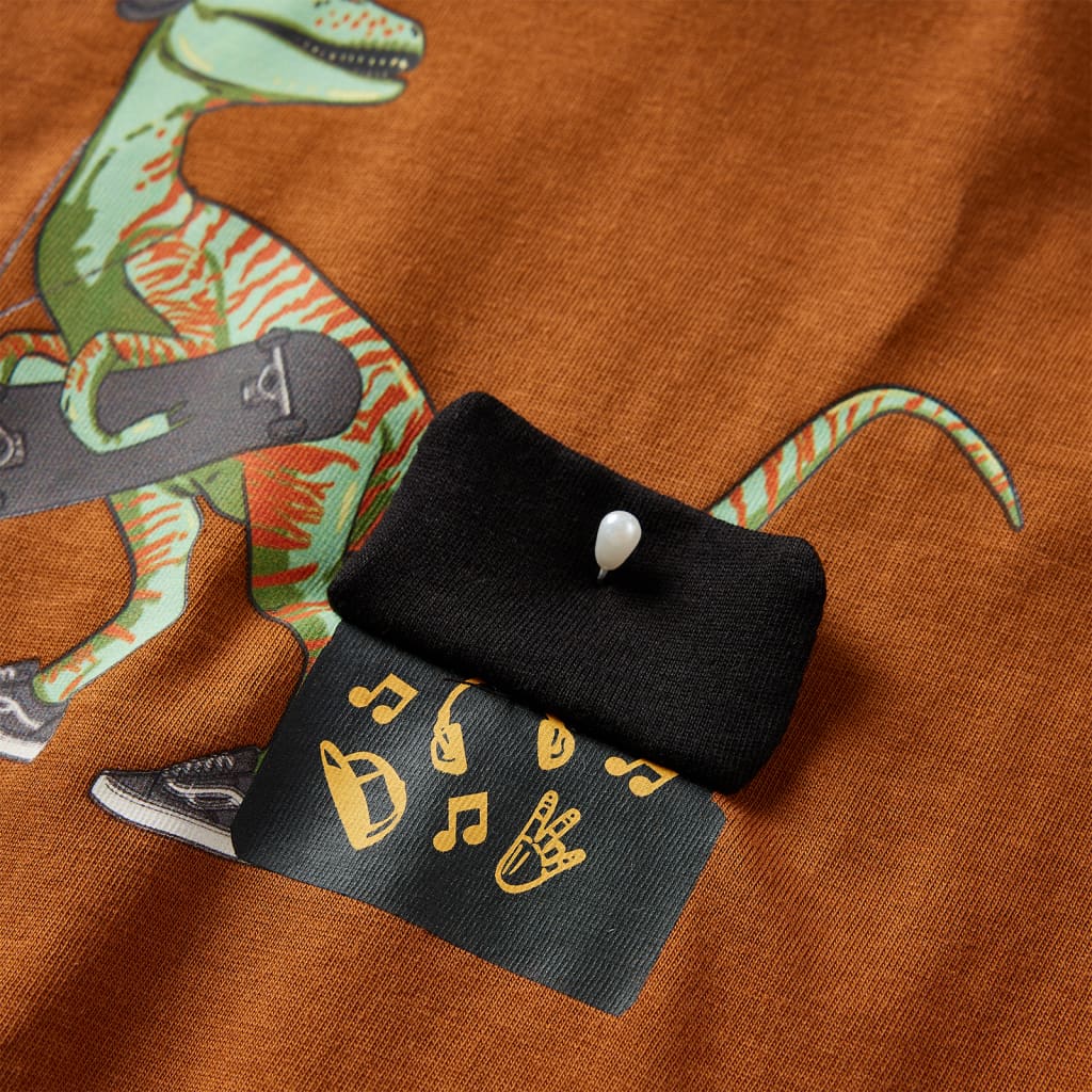 Kindershirt met lange mouwen 104 cognackleurig Cognac 104