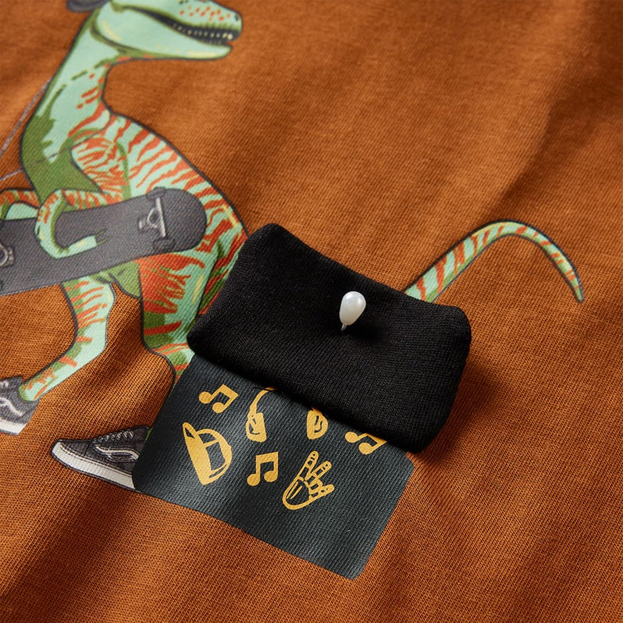 Kindershirt met lange mouwen 104 cognackleurig Cognac 104