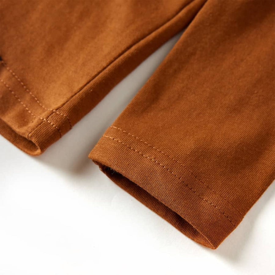 Kindershirt met lange mouwen 104 cognackleurig Cognac 104