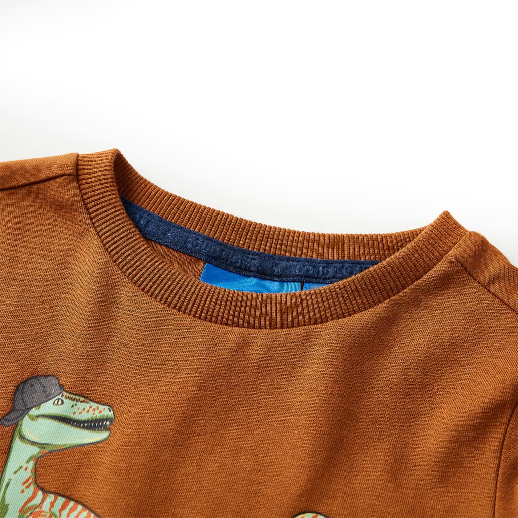 Kindershirt met lange mouwen 116 cognackleurig Cognac 116