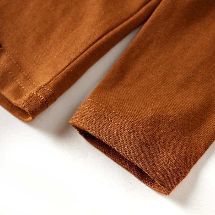 Kindershirt met lange mouwen 116 cognackleurig Cognac 116