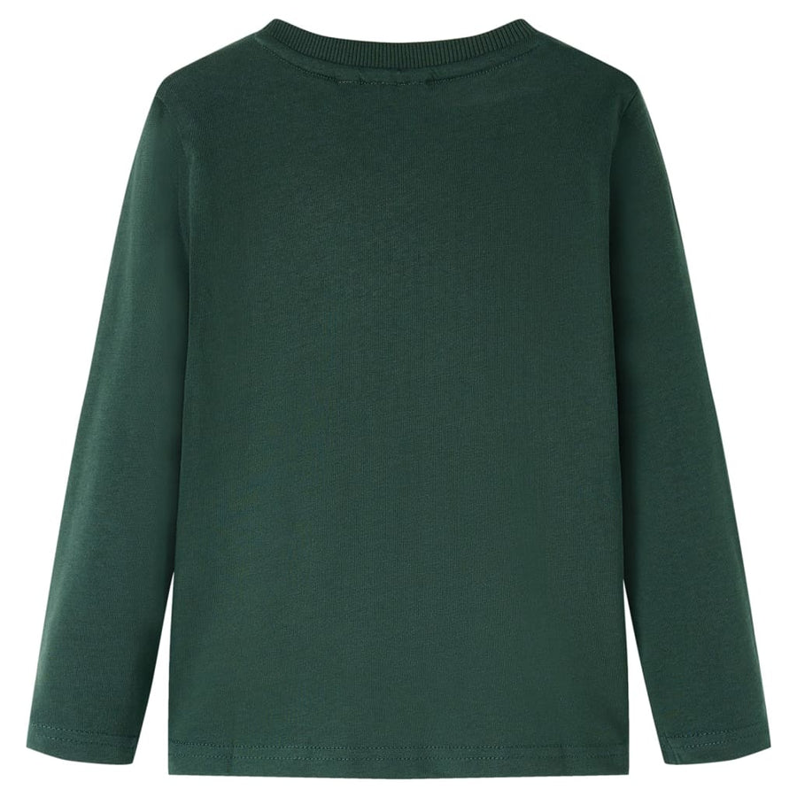 Kindershirt met lange mouwen 92 donkergroen Donkergroen