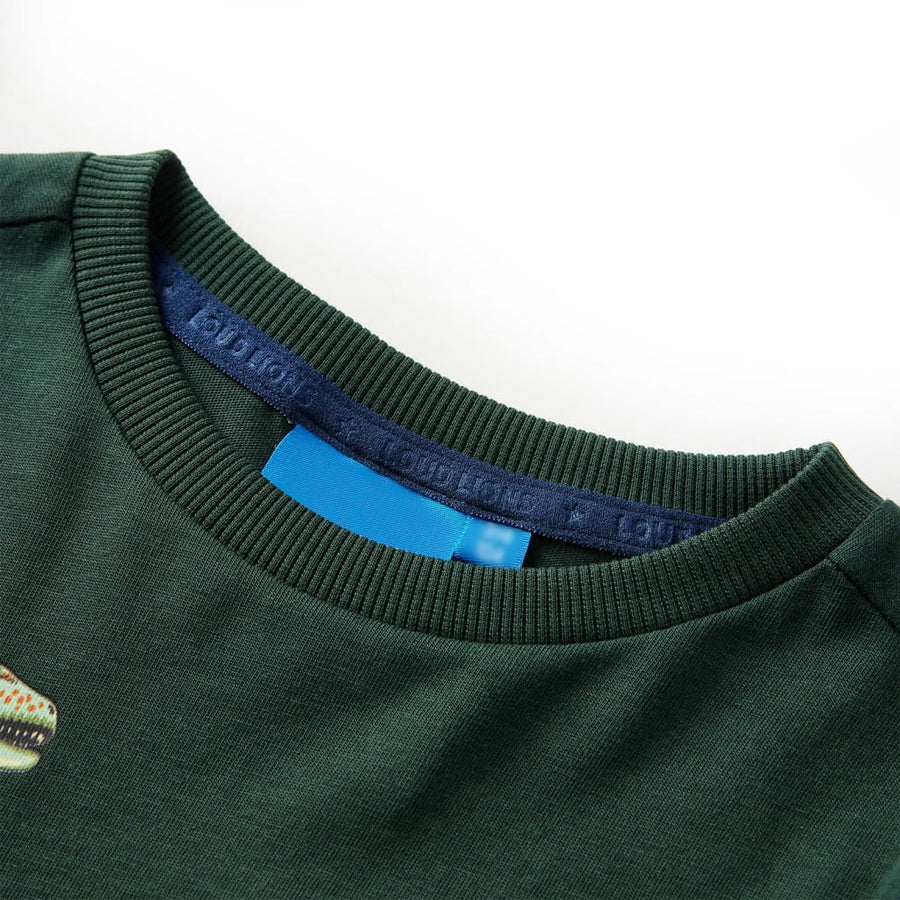 Kindershirt met lange mouwen 92 donkergroen Donkergroen