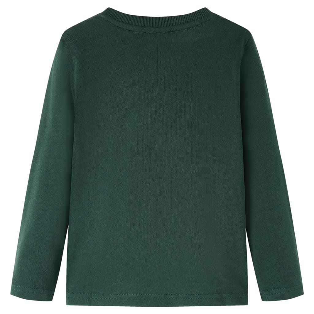 Kindershirt met lange mouwen 104 donkergroen Donkergroen 104