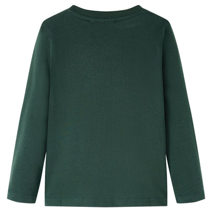 Kindershirt met lange mouwen 104 donkergroen Donkergroen 104