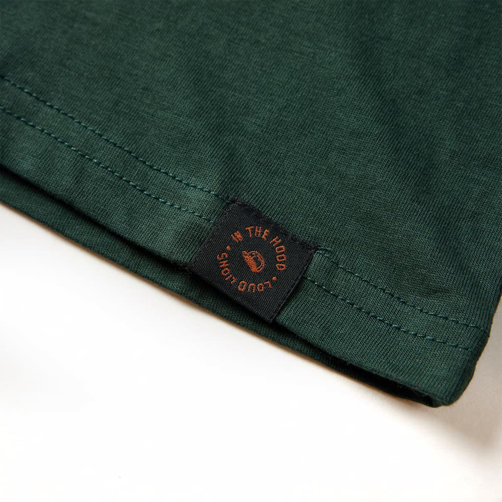 Kindershirt met lange mouwen 104 donkergroen Donkergroen 104