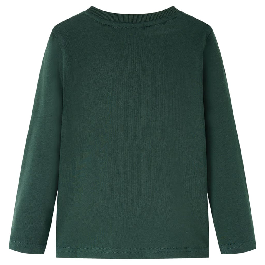 Kindershirt met lange mouwen 116 donkergroen Donkergroen 116