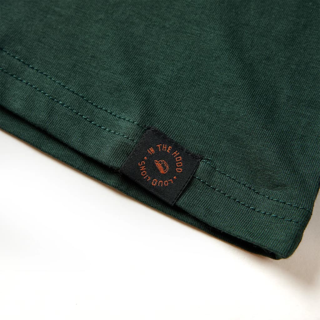 Kindershirt met lange mouwen 116 donkergroen Donkergroen 116
