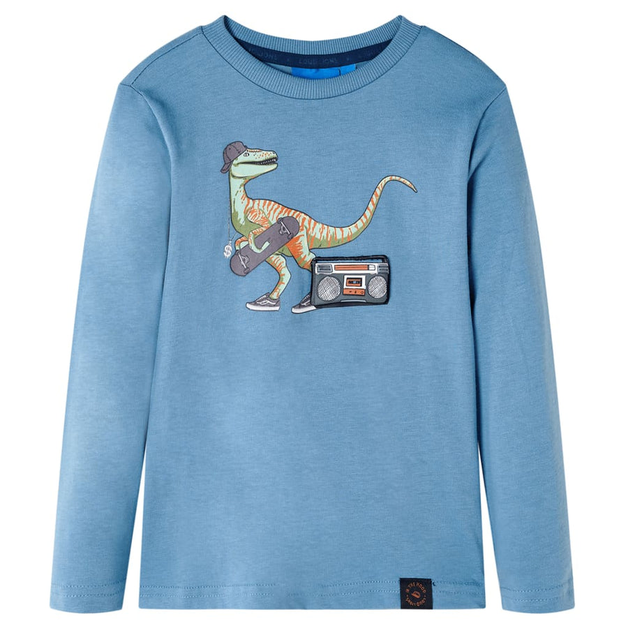 Kindershirt met lange mouwen 92 medium blauw Blauw