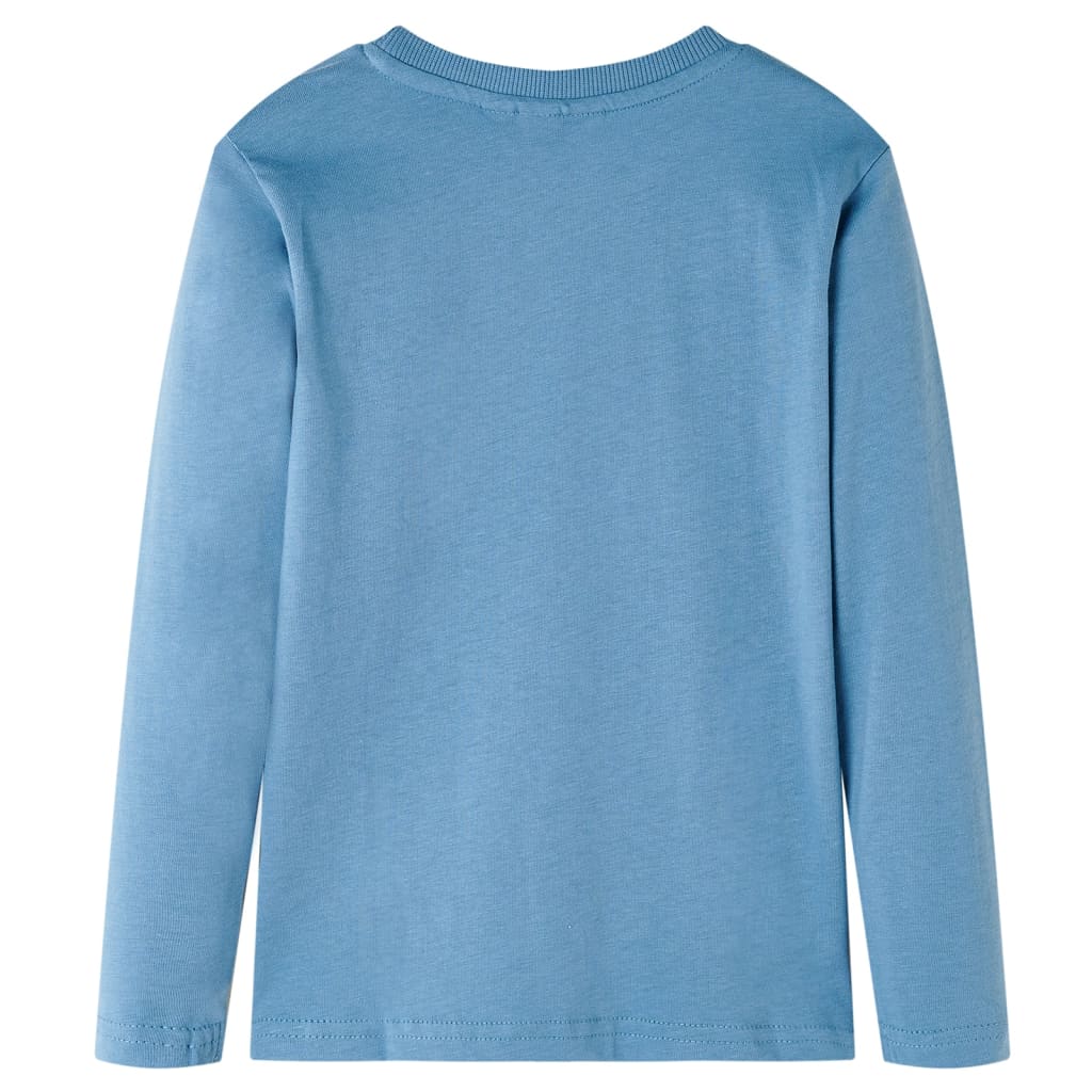Kindershirt met lange mouwen 92 medium blauw Blauw