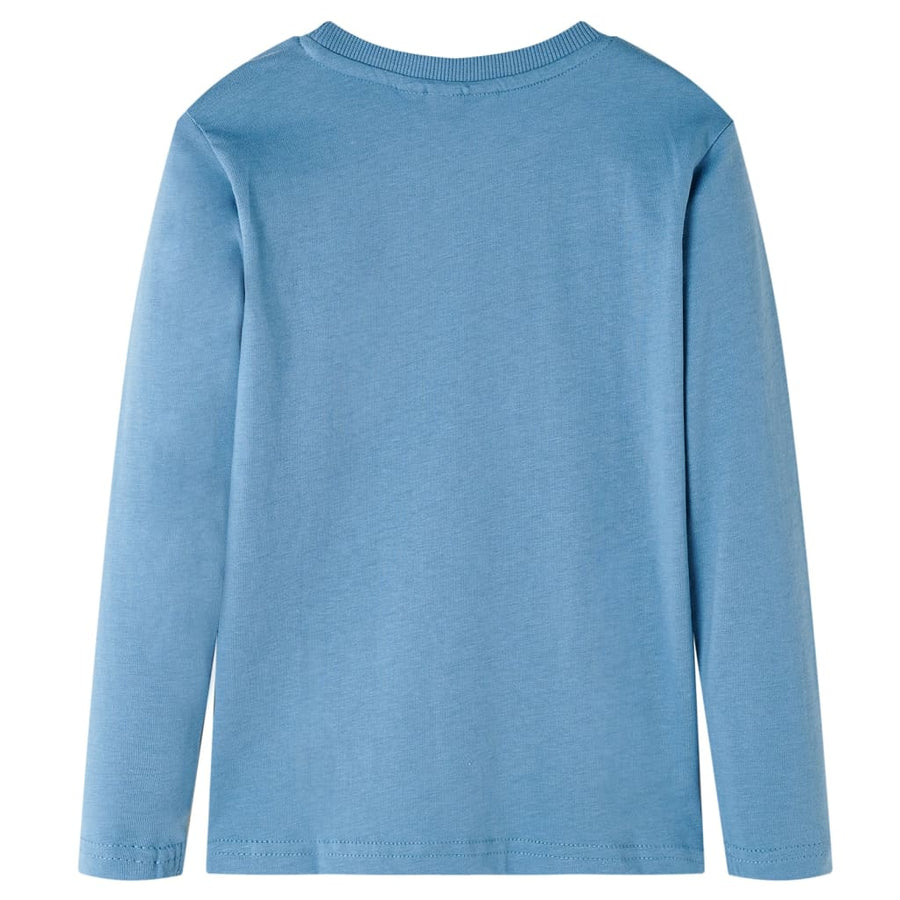 Kindershirt met lange mouwen 92 medium blauw Blauw