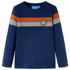 Kid's long-sleeved shirt 104 navy blue