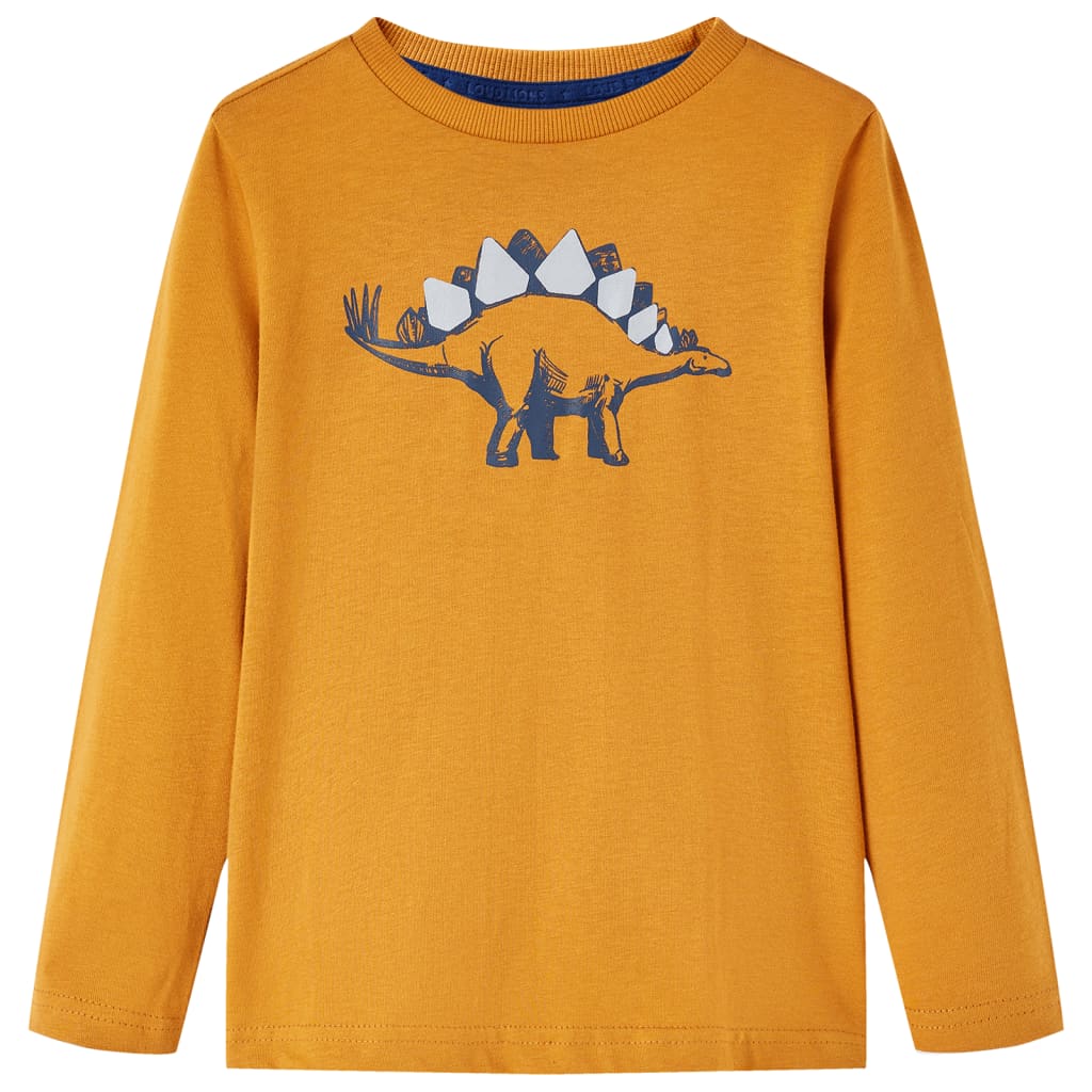 Kindershirt met lange mouwen 92 donkerokerkleurig Oker 92