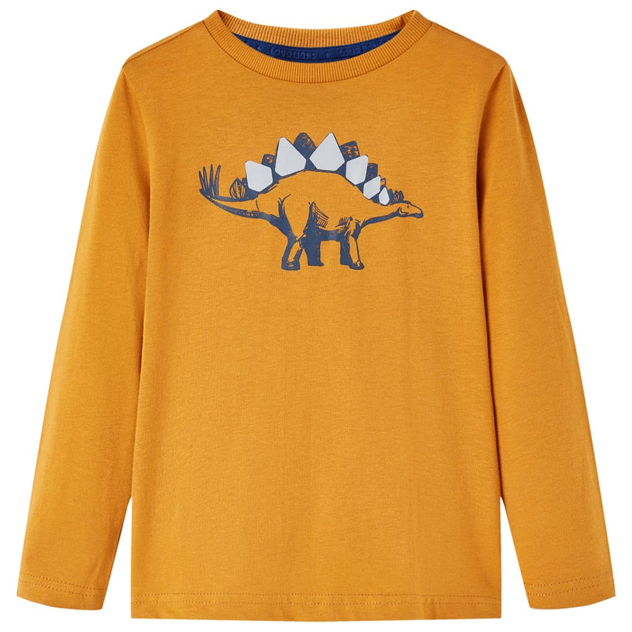 Kindershirt met lange mouwen 92 donkerokerkleurig Oker 92
