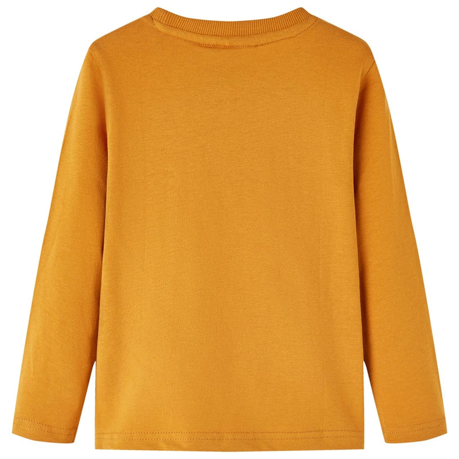 Kindershirt met lange mouwen 92 donkerokerkleurig Oker 92