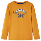Children's long-sleeved shirt size 104 dark ochre