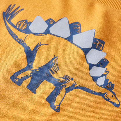 Kindershirt met lange mouwen 128 donkerokerkleurig Oker 128