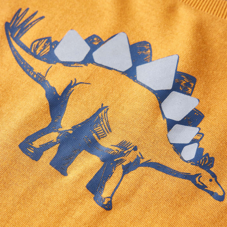 Kindershirt met lange mouwen 128 donkerokerkleurig Oker 128