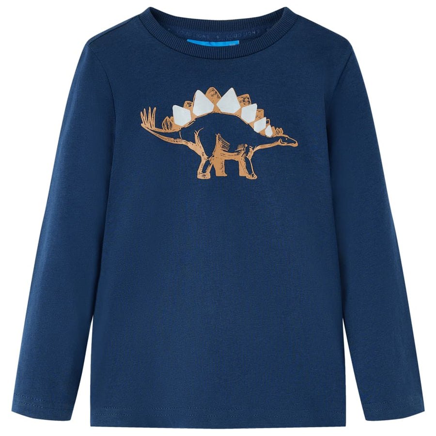 Kindershirt met lange mouwen 104 marineblauw Marineblauw 104