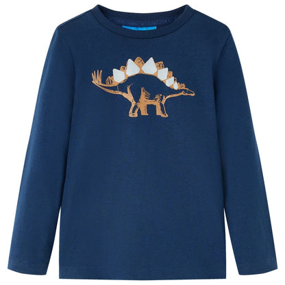 Kindershirt met lange mouwen 116 marineblauw Marineblauw 116