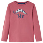 Kid's long-sleeved shirt 128 dark red