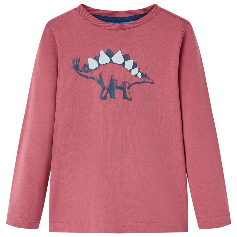 Kindershirt met lange mouwen 128 donkerrood Donkerrood