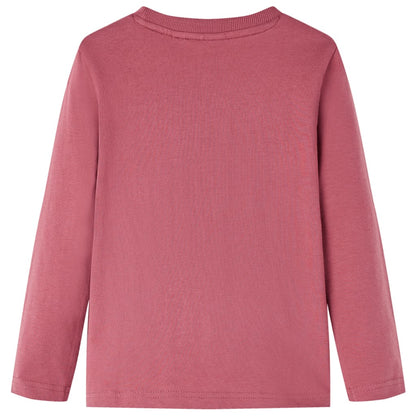 Kindershirt met lange mouwen 128 donkerrood Donkerrood