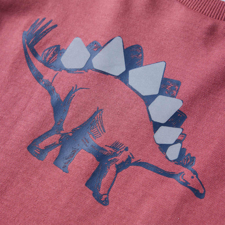 Kindershirt met lange mouwen 128 donkerrood Donkerrood