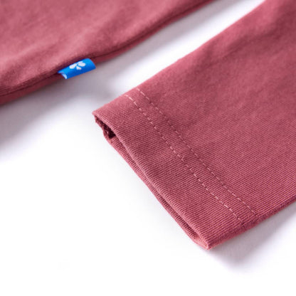Kindershirt met lange mouwen 128 donkerrood Donkerrood