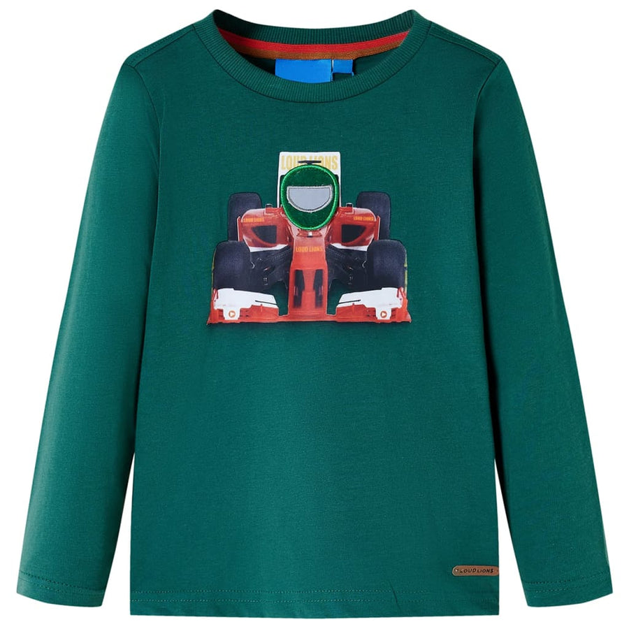 Kindershirt met lange mouwen 128 groen Groen 128