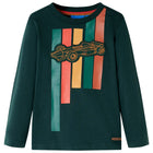 Children's long-sleeve shirt 104 dark green