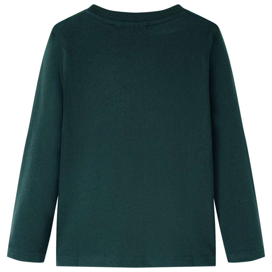 Kindershirt met lange mouwen 104 donkergroen Donkergroen