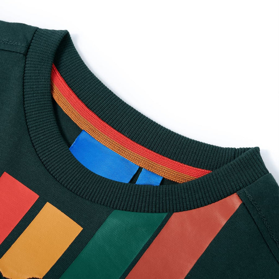 Kindershirt met lange mouwen 104 donkergroen Donkergroen