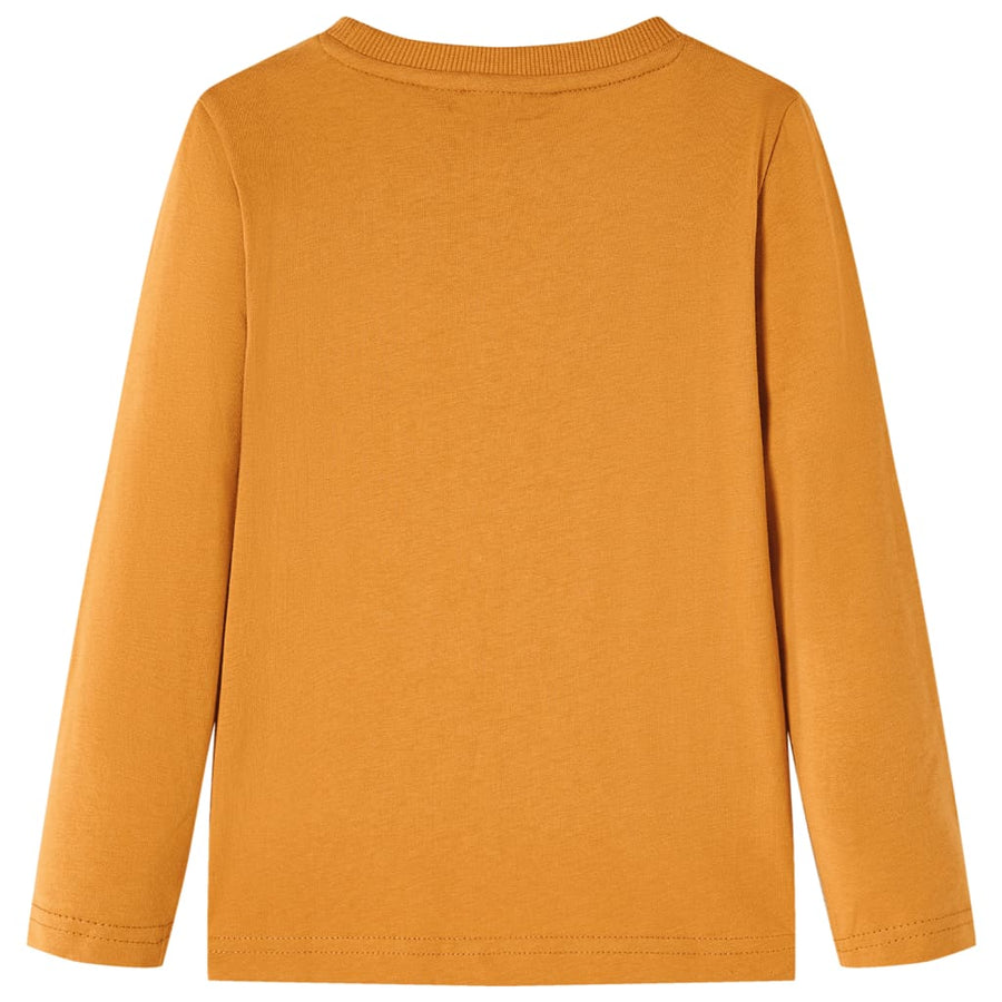 Kindershirt met lange mouwen 104 donkerokerkleurig Oker
