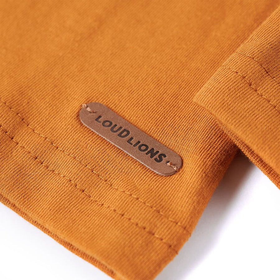 Kindershirt met lange mouwen 104 donkerokerkleurig Oker
