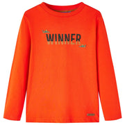 Kindershirt lange mouwen 104 feloranje katoen