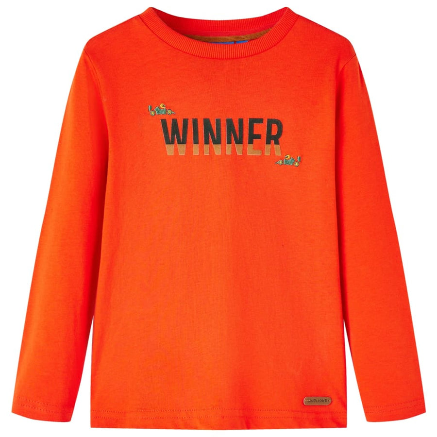 Kindershirt met lange mouwen 104 felroranje orange 104