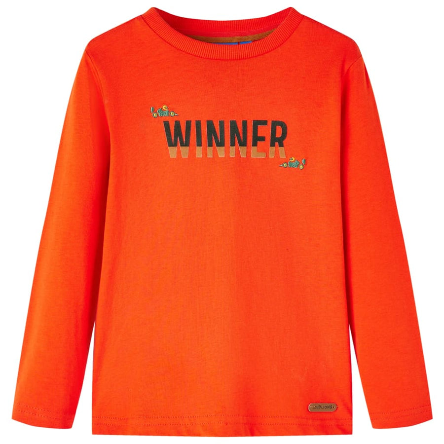 Kindershirt met lange mouwen 116 felroranje orange 116