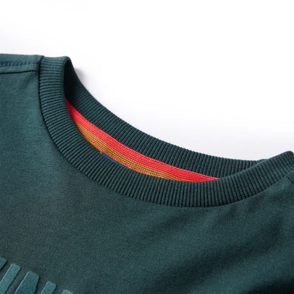 Kindershirt met lange mouwen 104 donkergroen Donkergroen