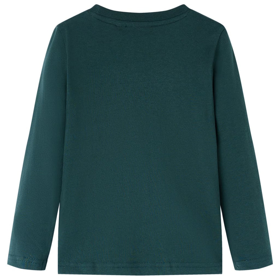 Kindershirt met lange mouwen 116 donkergroen Donkergroen