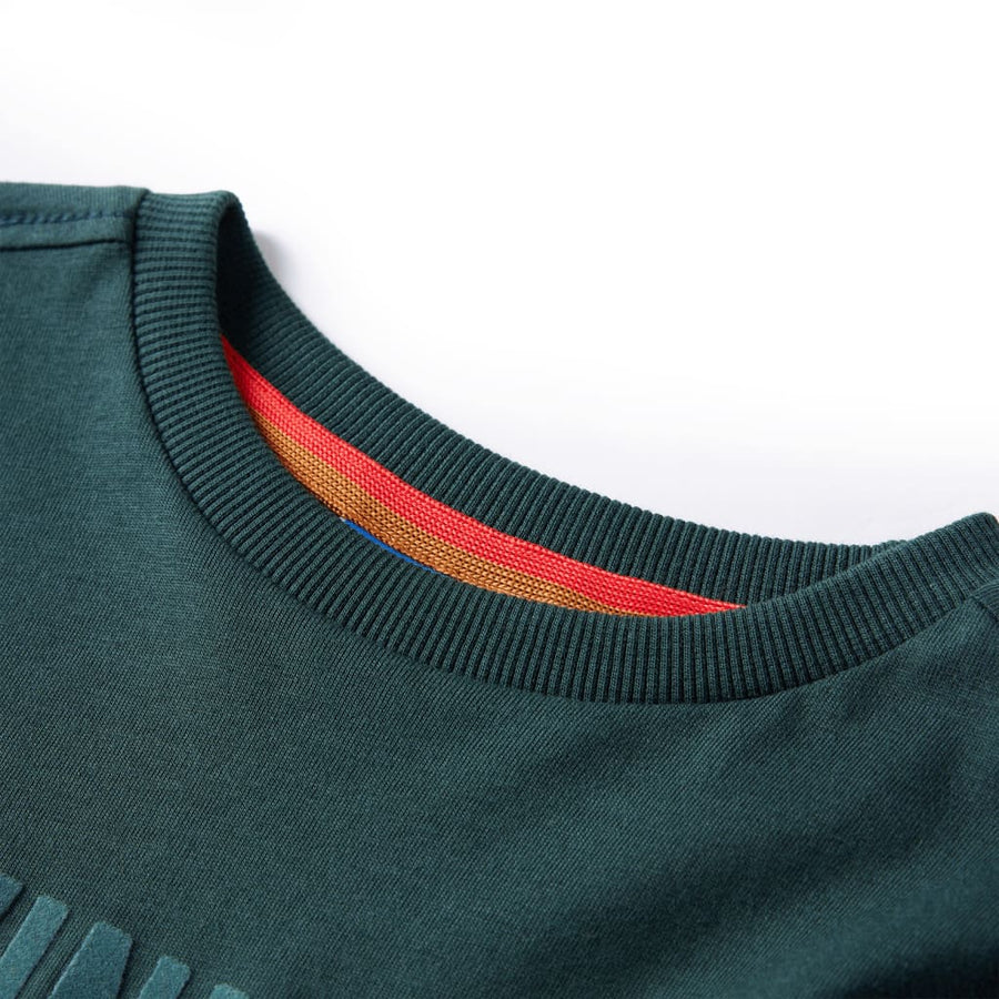 Kindershirt met lange mouwen 116 donkergroen Donkergroen